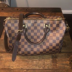 Louis Vuitton Speedy 30 Damier w/ Crossbody Strap